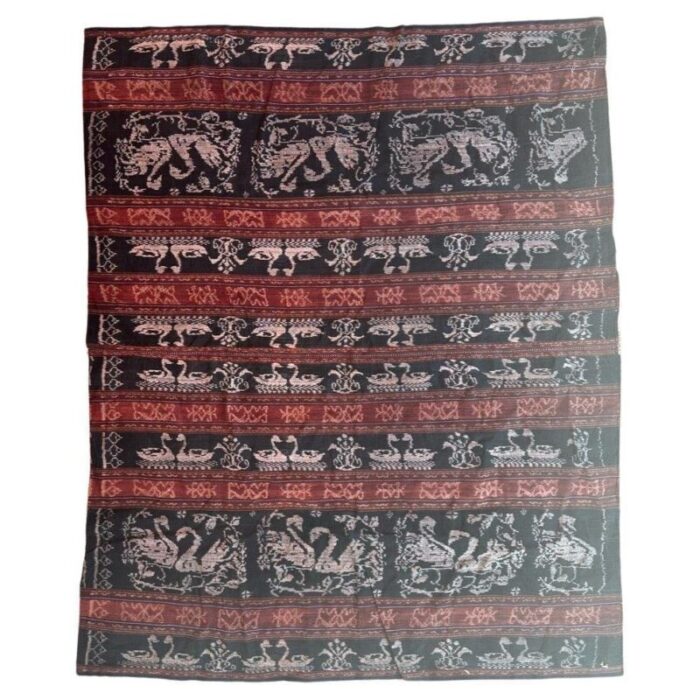 vintage indonesian ikat tapestry 1950s 1