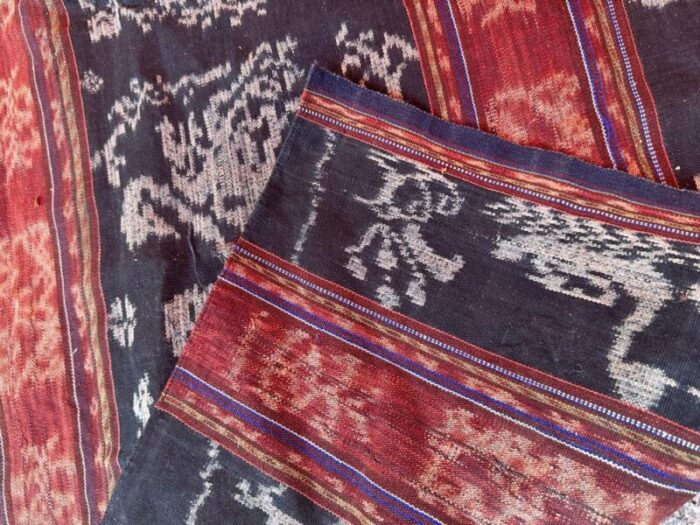 vintage indonesian ikat tapestry 1950s 14