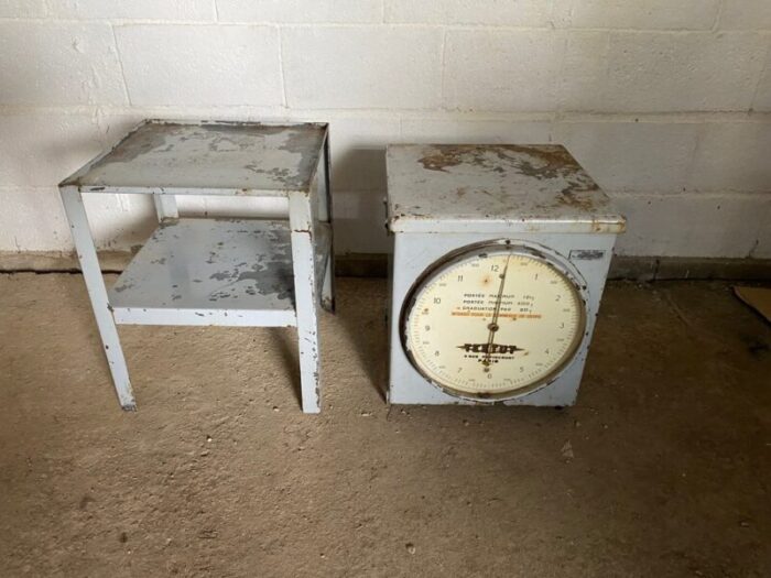 vintage industrial metal scale 1950 set of 2 8