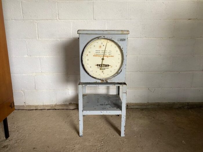 vintage industrial metal scale 1950 set of 2 9