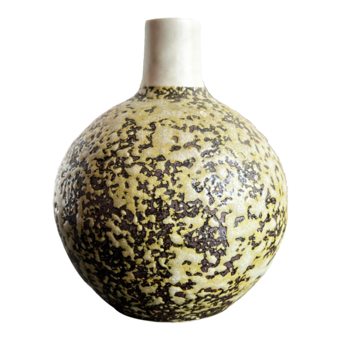 vintage japanese bulbous ceramic pottery bud vase 4656