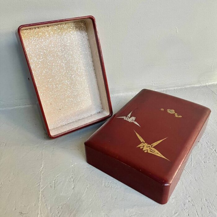 vintage lacquered origami writing box japan 1960s 8