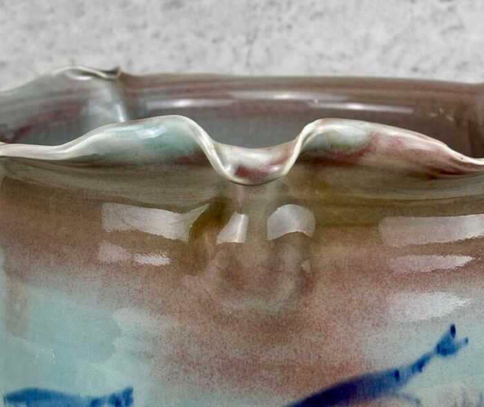 vintage large chinese celadon porcelain fish motif jardiniere planter 13 1396