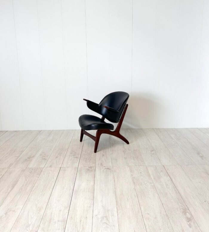 vintage leather armchair by arne hovmand olsen 1960s 5126