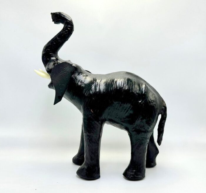 vintage leather elephant sculpture figure 1960s set of 2 10