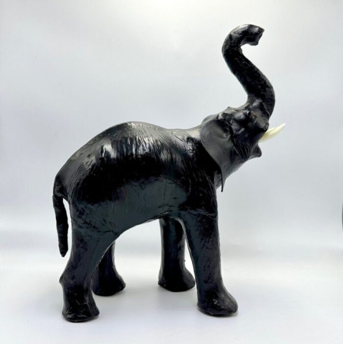 vintage leather elephant sculpture figure 1960s set of 2 12