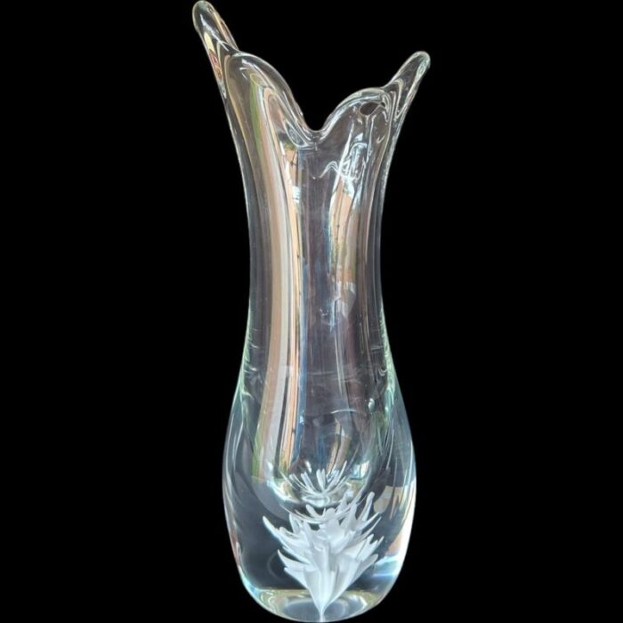 vintage licio zanetti large murano signed clear vase 9257