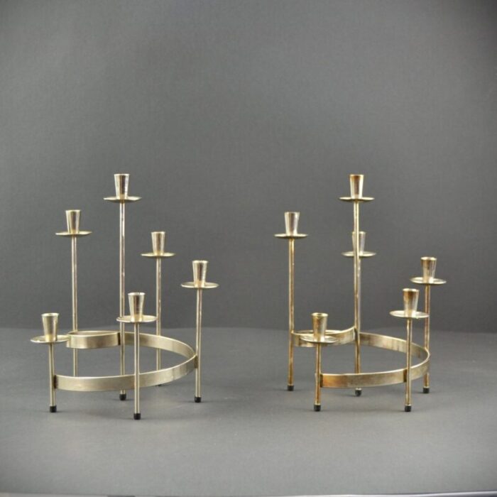 vintage metal candlesticks by gunnar ander for ystad metal set of 2 1