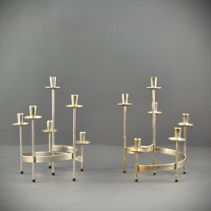 vintage metal candlesticks by gunnar ander for ystad metal set of 2 4