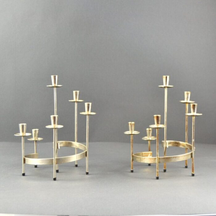 vintage metal candlesticks by gunnar ander for ystad metal set of 2 5