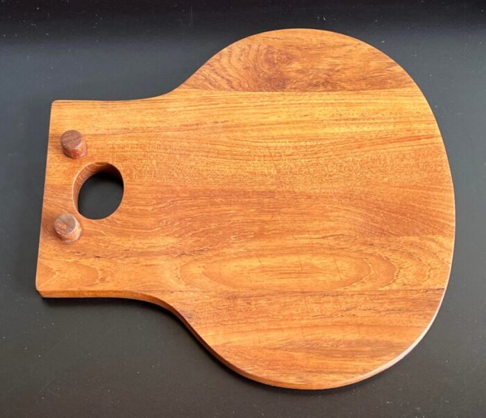 vintage mid century danish teak charcuterie cutting board by nissen 5573