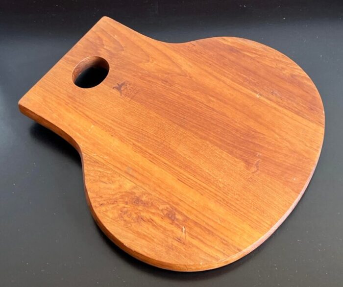 vintage mid century danish teak charcuterie cutting board by nissen 6809