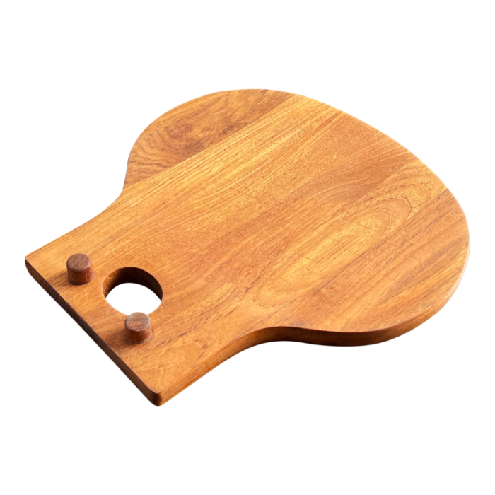 vintage mid century danish teak charcuterie cutting board by nissen 9345