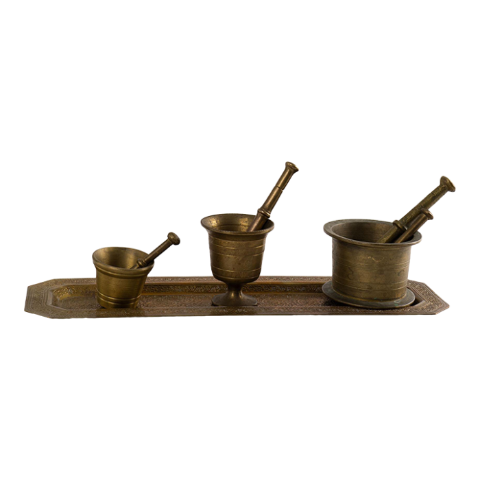 vintage miniature brass mortar and pestle collection 0945