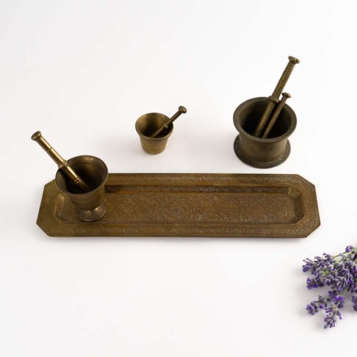 vintage miniature brass mortar and pestle collection 4648