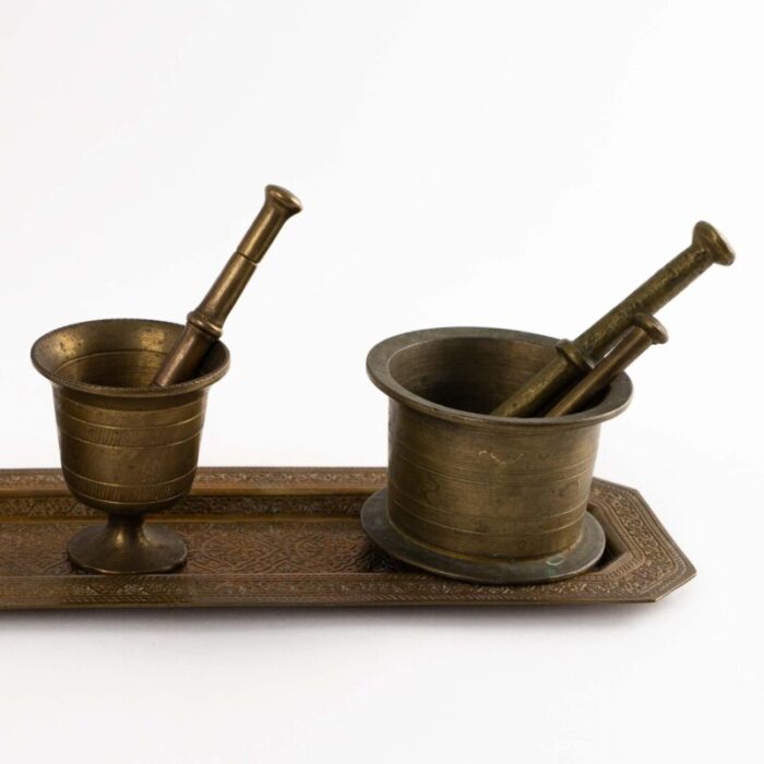 vintage miniature brass mortar and pestle collection 6381