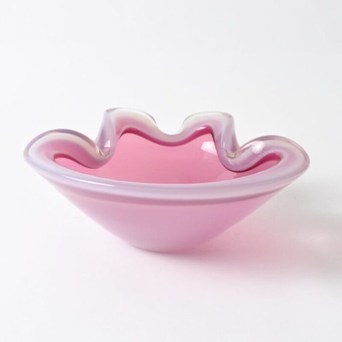 vintage murano pink alabastro glass bowl from seguso 1960s 1