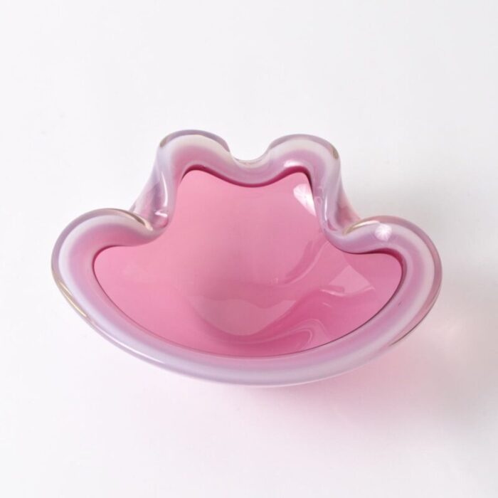 vintage murano pink alabastro glass bowl from seguso 1960s 3