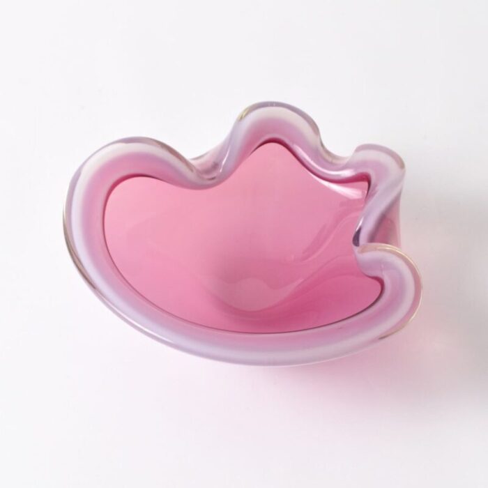 vintage murano pink alabastro glass bowl from seguso 1960s 4