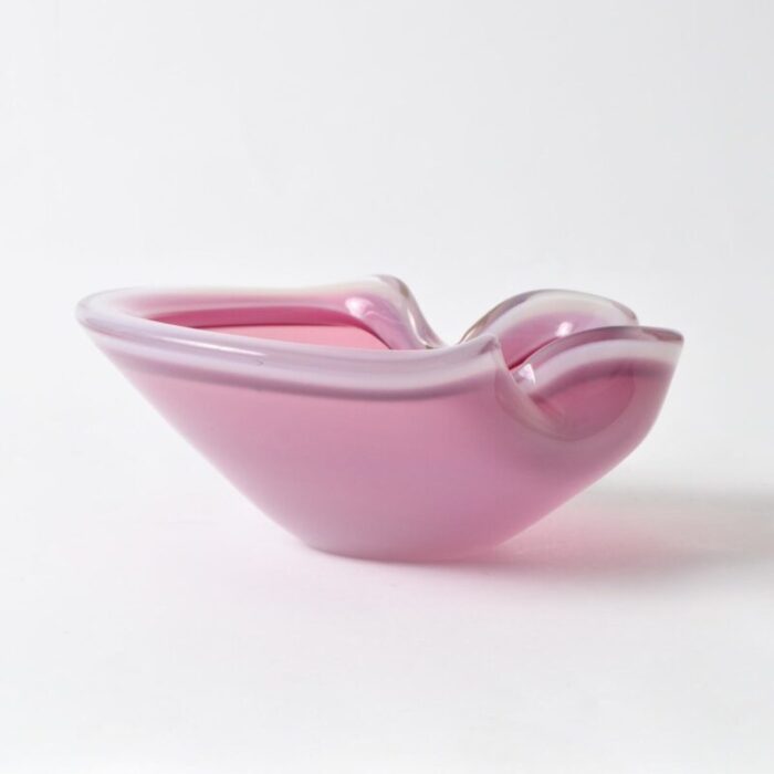 vintage murano pink alabastro glass bowl from seguso 1960s 5