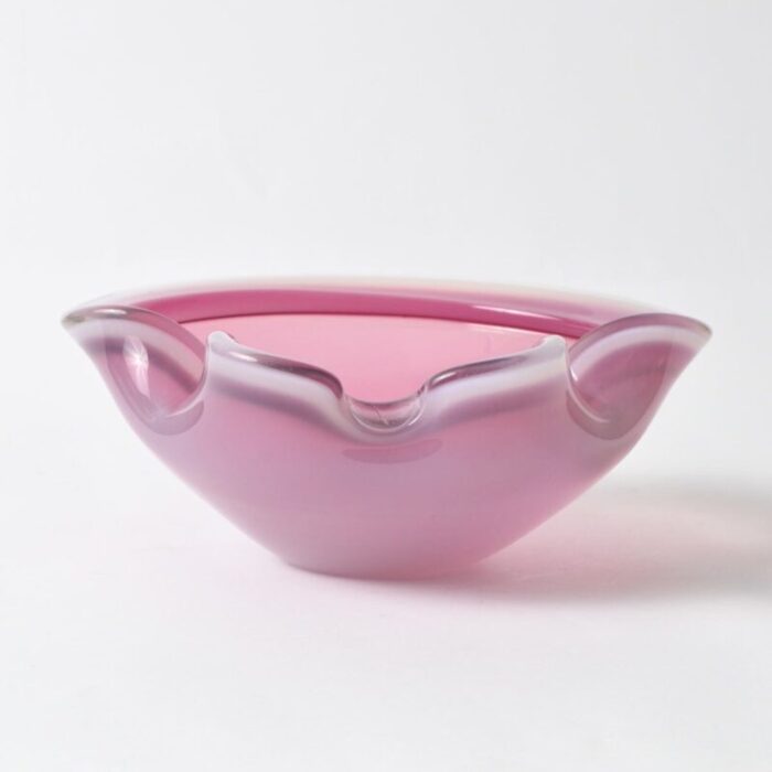 vintage murano pink alabastro glass bowl from seguso 1960s 6