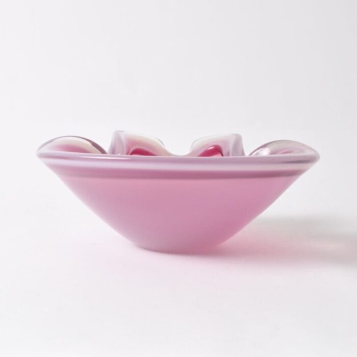 vintage murano pink alabastro glass bowl from seguso 1960s 7