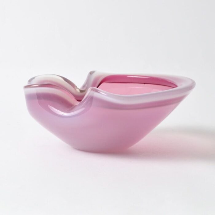 vintage murano pink alabastro glass bowl from seguso 1960s 8