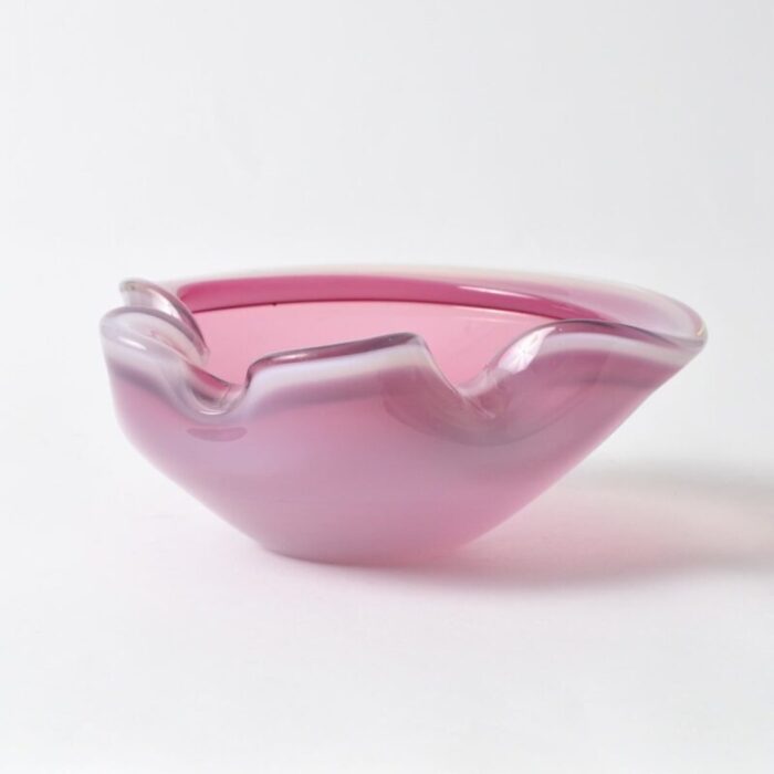 vintage murano pink alabastro glass bowl from seguso 1960s 9