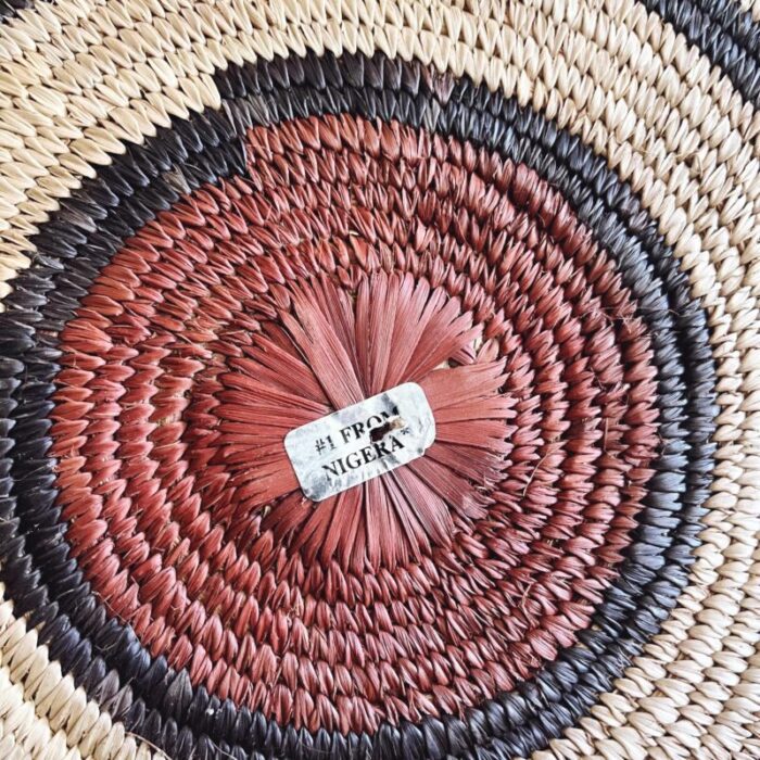 vintage nigerian hausa coiled woven west african basket 5514