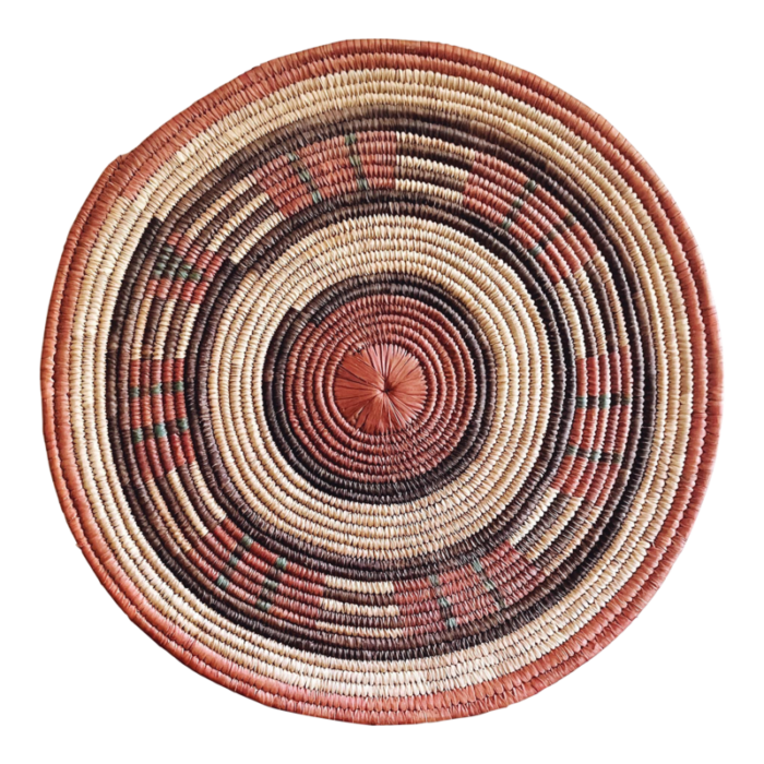 vintage nigerian hausa coiled woven west african basket 7119