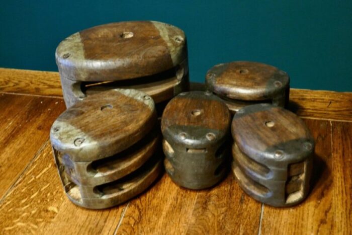 vintage oak and ash ships blocks 1990s set of 24 9