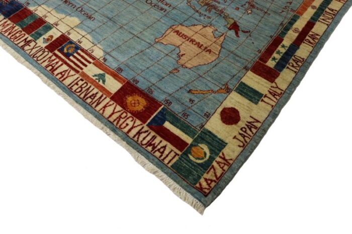 vintage oriental hand knotted wall rug in wool 1990s 15