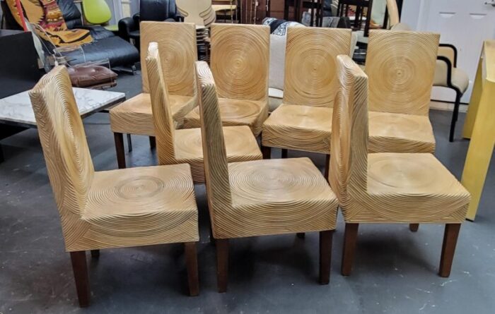 vintage pencil reed dining chairs set of 8 8415