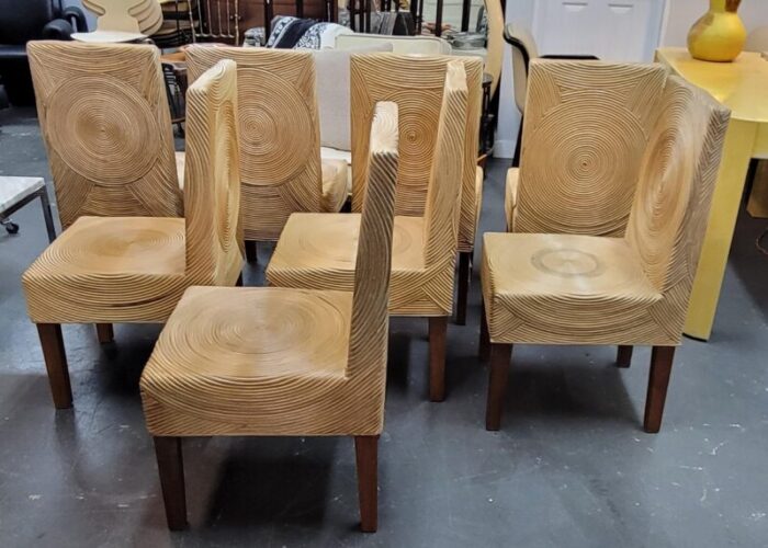 vintage pencil reed dining chairs set of 8 9369