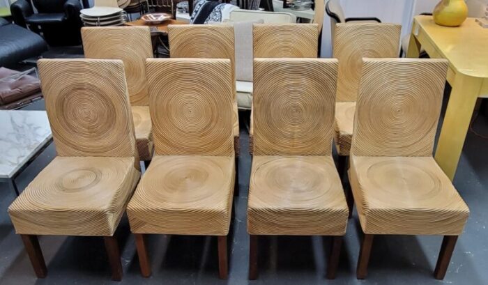 vintage pencil reed dining chairs set of 8 9801