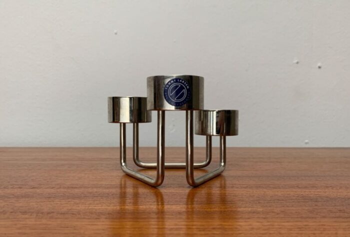 vintage postmodern danish metal candleholder by tommy larsen 10