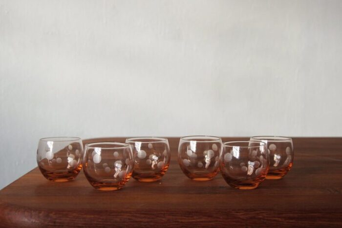 vintage roly poly glasses 1940s set of 6 1