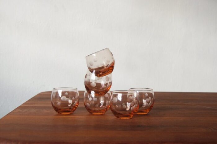 vintage roly poly glasses 1940s set of 6 2