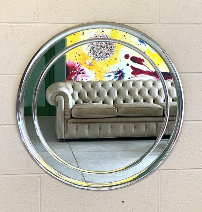 vintage round mirror 1970s 2