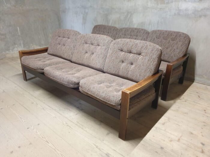 vintage scandinavian three seater lounge sofas 1980s set of 2 7513