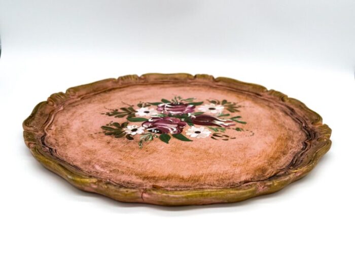 vintage shabby chic italian dusky pink florentine tray 5325