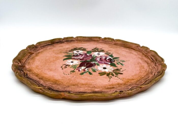 vintage shabby chic italian dusky pink florentine tray 8374