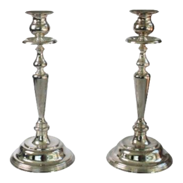 vintage silver plate candle holders taper candlesticks tall large 1980s a pair 3233