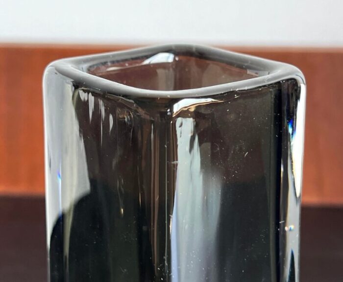 vintage sommerso murano glass smoked grey vase 6180