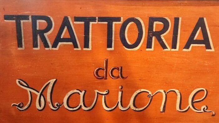 vintage trattoria sign in metal 1950s 2