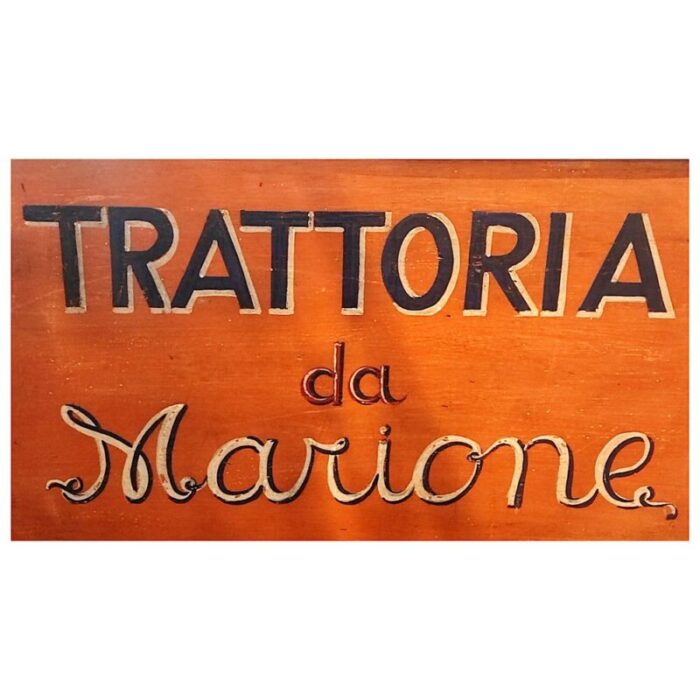 vintage trattoria sign in metal 1950s 4