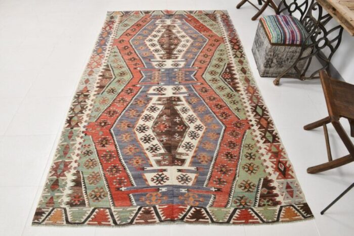 vintage turkish cotton wool rugs 1