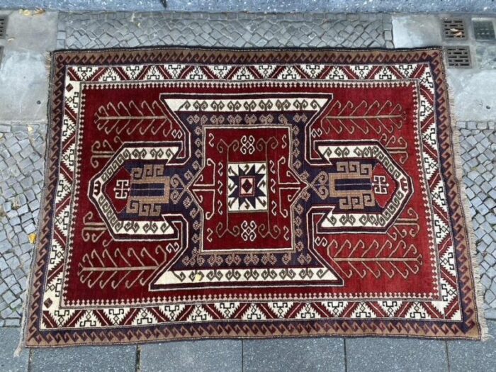 vintage turkish kazak rug 1