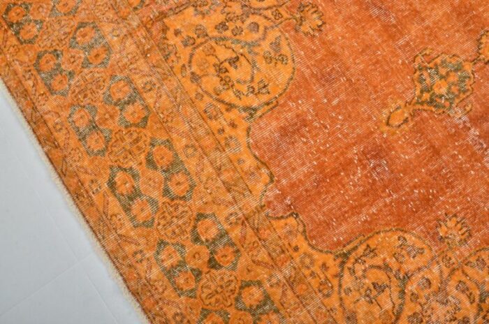 vintage turkish orange rug 7