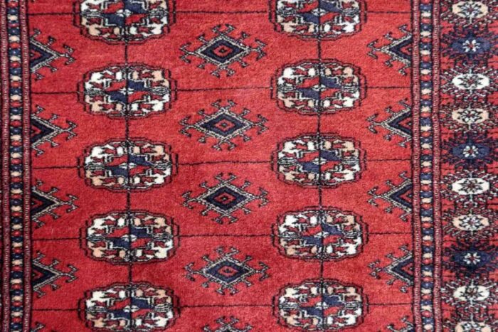 vintage uzbek bukhara rug 1970s 6